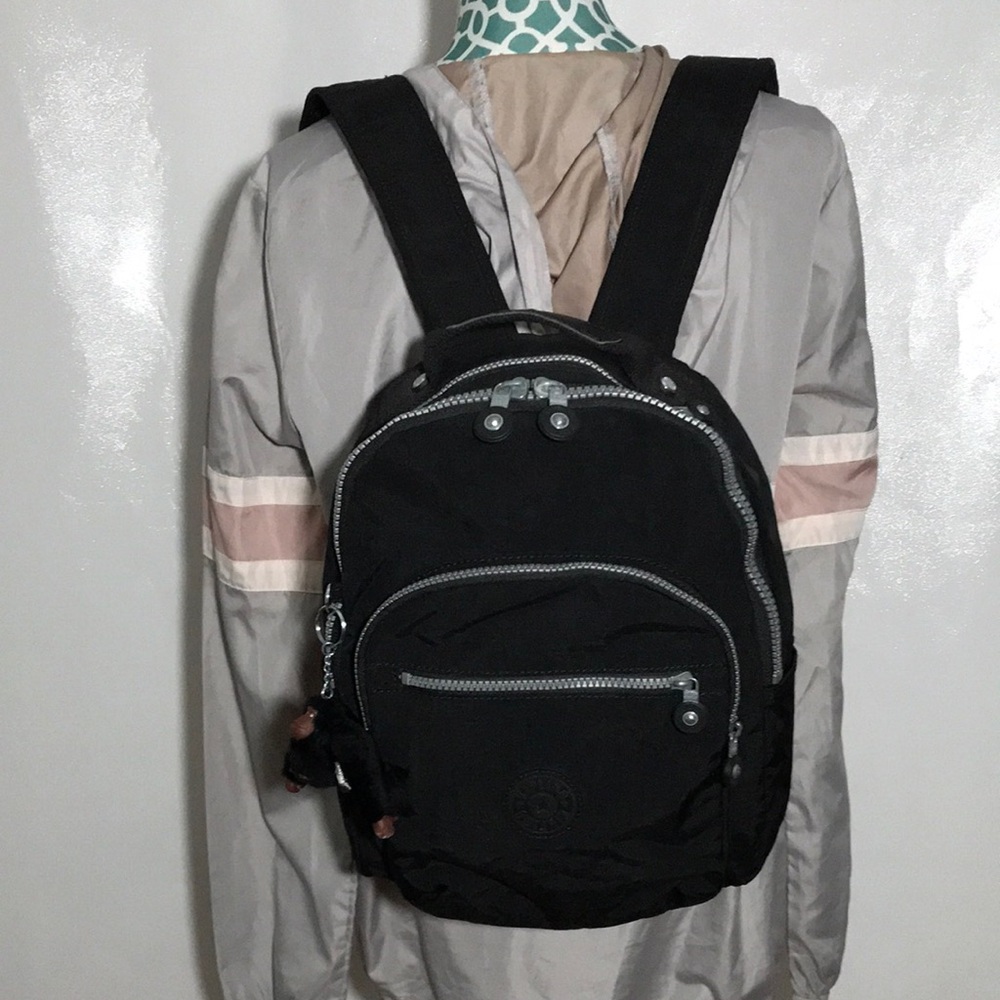 Kipling Black Small Backpack Style# BP4170-001 & Davina Monkey Charm